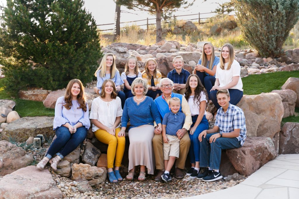 Extended family photoshoot grandparents with grandkids Denver CO